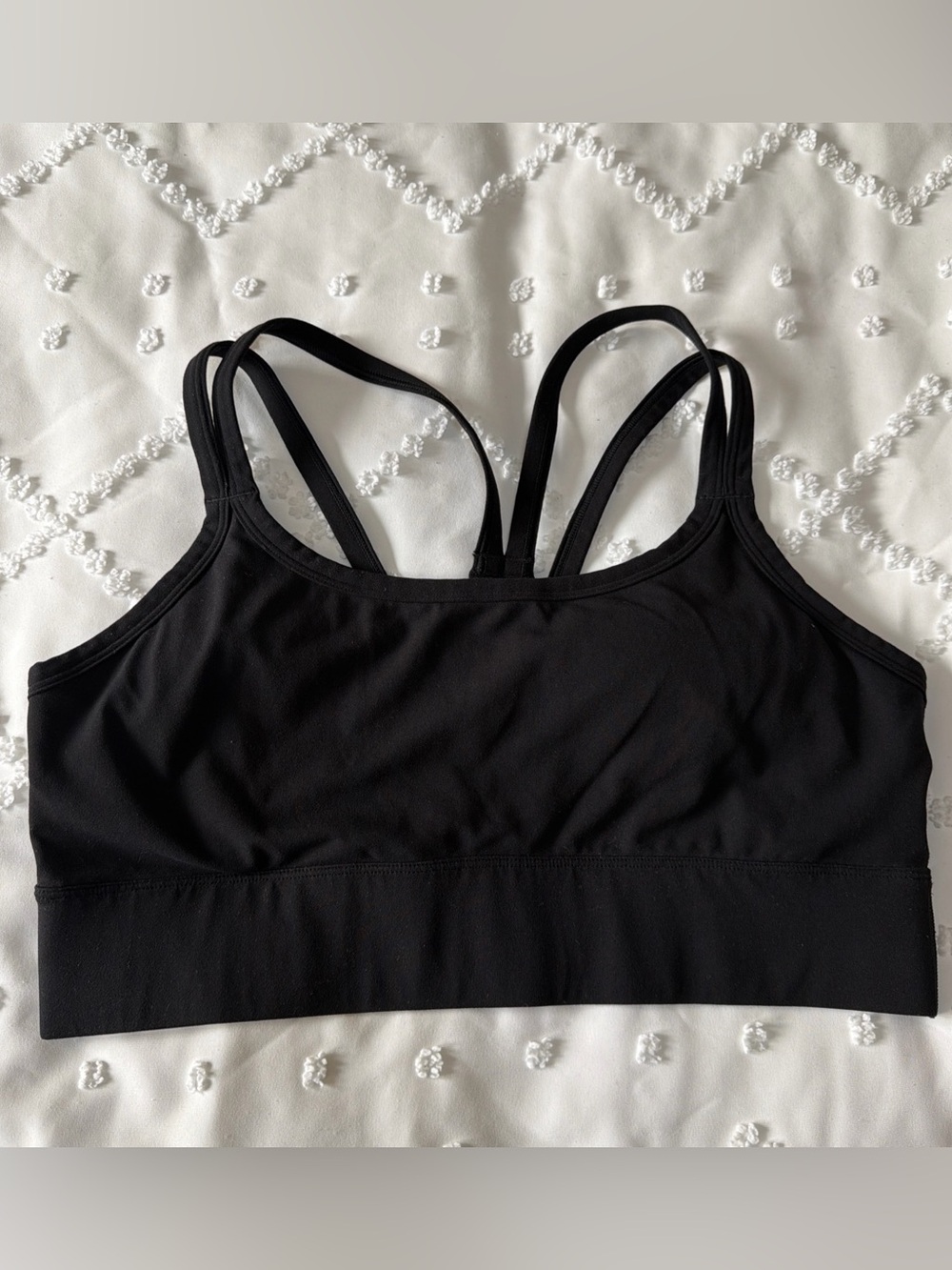 Fabletics Women's Large Criss Cross Back Sports Black Black Double Strap Sports